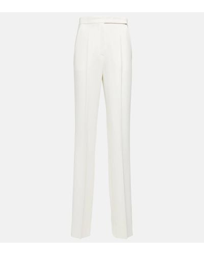 Max Mara Galles Straight-leg Crepe Trousers - White