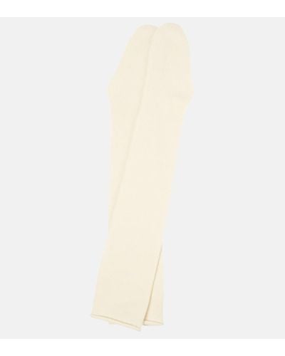 The Row Guanti Chopo in cashmere - Bianco
