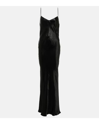 Saint Laurent Robe de soirée en satin à dos nu - Noir