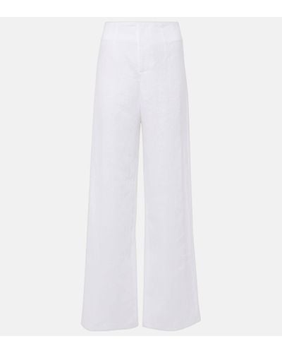 Faithfull The Brand Pantalon droit Isotta a taille haute en lin - Blanc