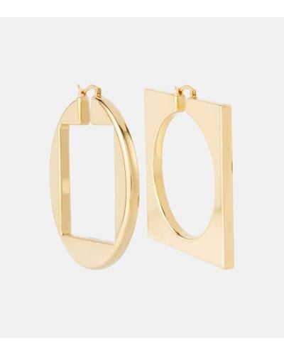 Jacquemus Asymmetric Hoop Earrings - Metallic