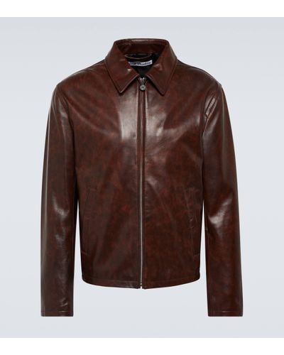 Acne Studios Veste en cuir - Marron