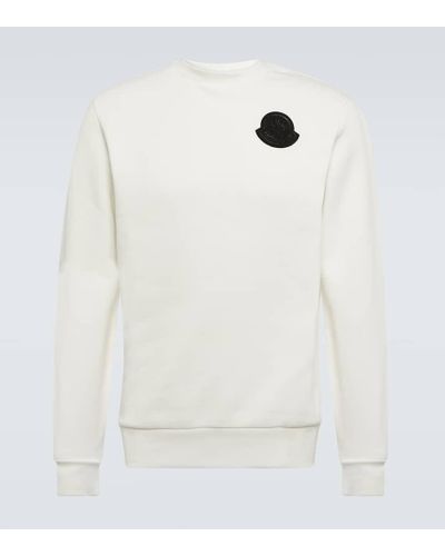 Moncler Felpa in jersey di cotone con logo - Bianco