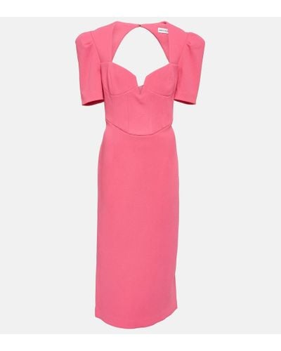 Rebecca Vallance Marie Puff-sleeve Midi Dress - Pink