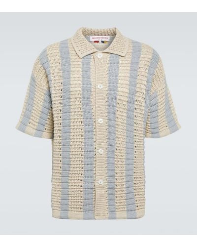 Orlebar Brown Camicia Thomas in crochet di cotone - Bianco