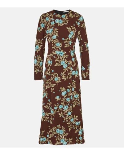 Emilia Wickstead Roland Floral Crepe Midi Dress - Multicolor