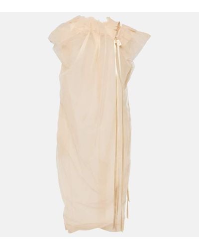 Simone Rocha Bow-detail Gathered Tulle Minidress - Natural