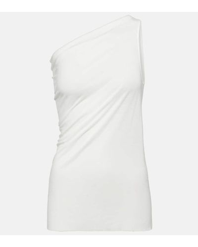 Rick Owens One-shoulder Jersey Top - White