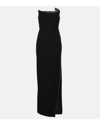 Roland Mouret Strapless Silk And Wool Gown - Black