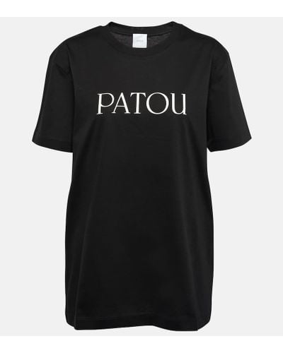 Patou Logo Cotton Jersey T-shirt - Black