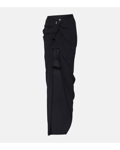 Rick Owens High-rise Asymmetric Maxi Skirt - Black