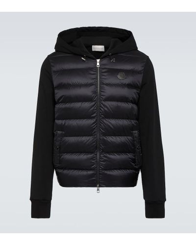Moncler Down-paneled Wool Jacket - Black