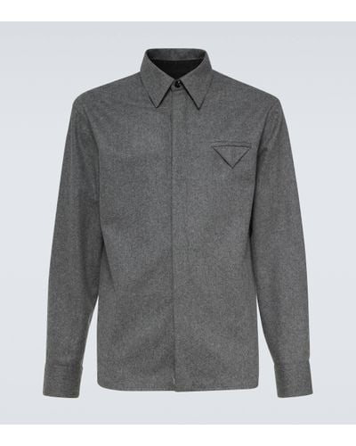 Bottega Veneta Wool Flannel Shirt - Grey