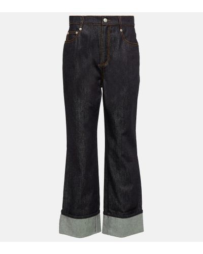 Alexander McQueen High-Rise Straight Jeans - Schwarz