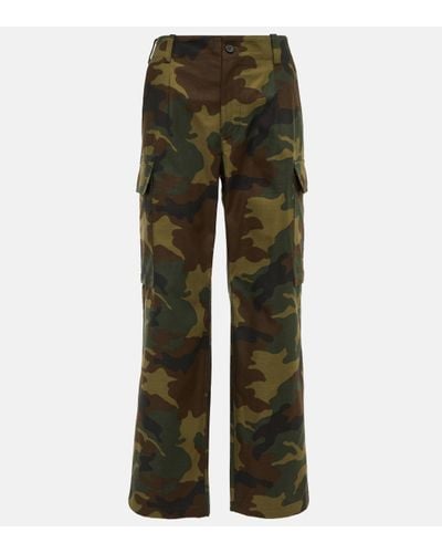 Nili Lotan Yannic Camouflage Cotton Twill Cargo Trousers - Green