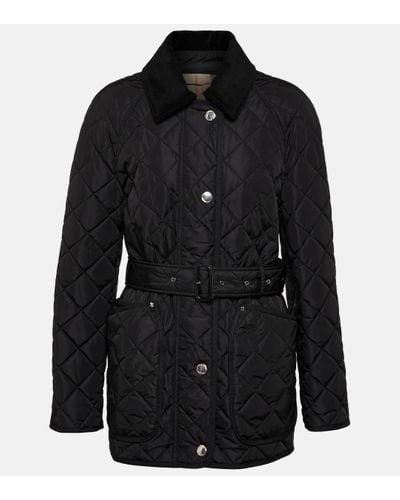 Burberry Quilted Belted Jacket - Black