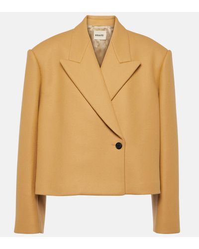 Khaite Raymond Cropped Wool-blend Jacket - Natural