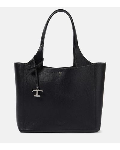 Tod's Medium Leather Tote Bag - Black