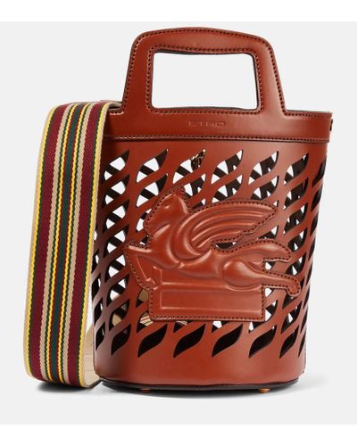 Etro Bolso saco Coba Small de piel - Marrón