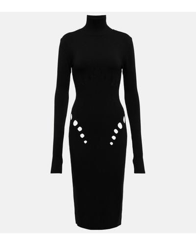 Jean Paul Gaultier Cutout Wool-blend Jumper Dress - Black