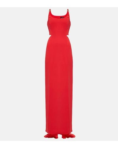 Versace Medusa 95' Cutout Silk Gown - Red