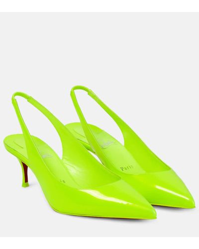 Christian Louboutin Salones destalonados Kate 55 de charol - Verde