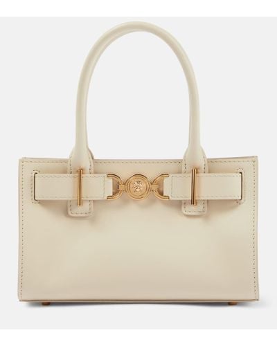Versace Medusa '95 Small Leather Tote Bag - Natural