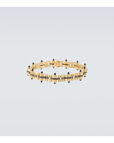 Rainbow K Armband Celeste aus 14kt Gelbgold mit Diamanten und Onyx - Mettallic