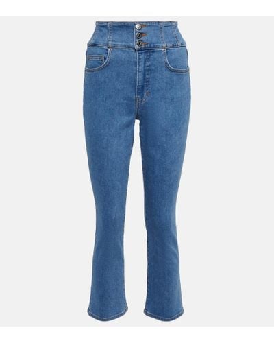 Veronica Beard High-Rise Flared Jeans Carly - Blau