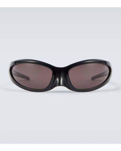 Balenciaga Lunettes de soleil ovales - Marron