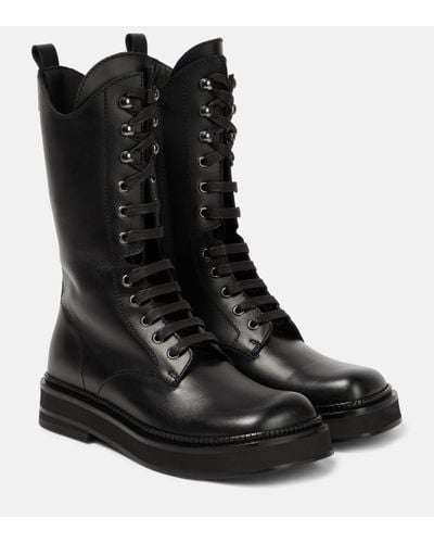 The Attico Bottines Robin en cuir - Noir