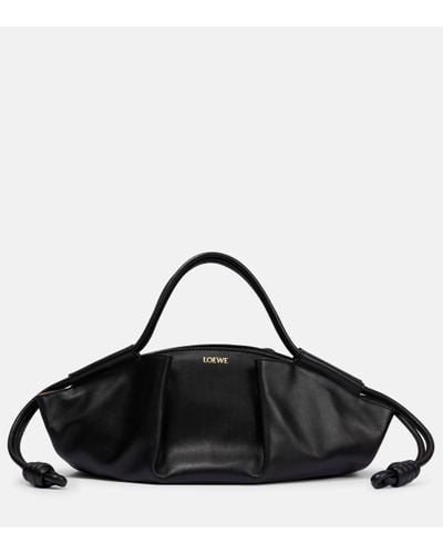 Loewe Paseo Small Leather Tote Bag - Black