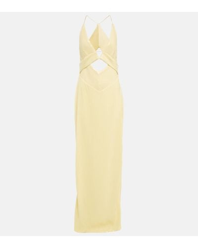 Galvan London Robe longue Prism en crepe - Métallisé