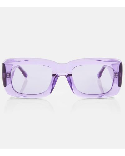 The Attico X Linda Farrow Marfa Rectangular Sunglasses - Purple