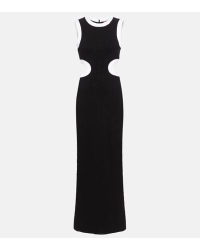 STAUD Dolce Cutout Jersey Midi Dress - Black
