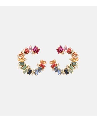 Suzanne Kalan Pendientes Rainbow Spiral de oro de 18 ct con diamantes y zafiros - Metálico