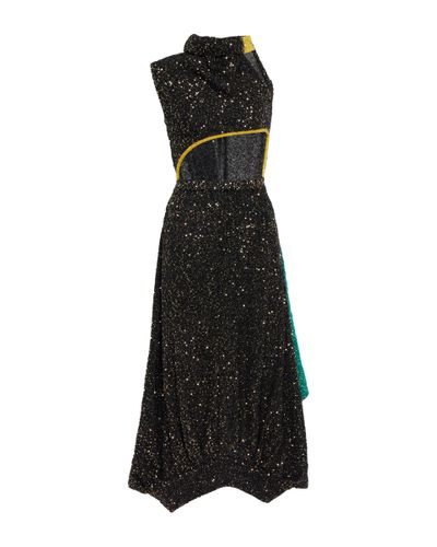 Loewe Vestido de lentejuelas con abertura - Negro