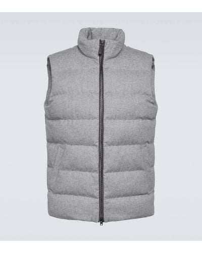 Herno Cashmere And Silk Down Vest - Gray
