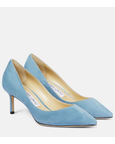 Jimmy Choo Pumps Romy 60 in suede - Blu