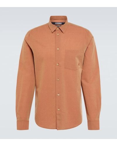 Jacquemus La Chemise Meio Cotton And Wool Shirt - Orange