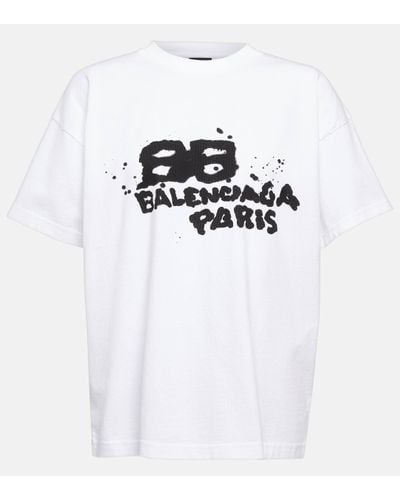Balenciaga T-shirt à logo imprimé - Blanc