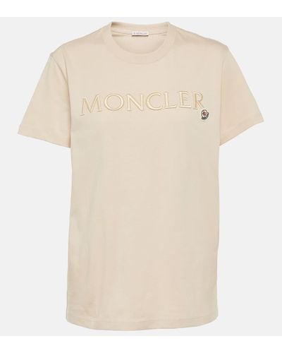Moncler T-Shirt aus Baumwolle - Natur