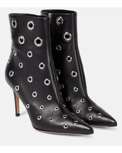 Gianvito Rossi 150mm Eyelet-embellished Ankle Boots - Black