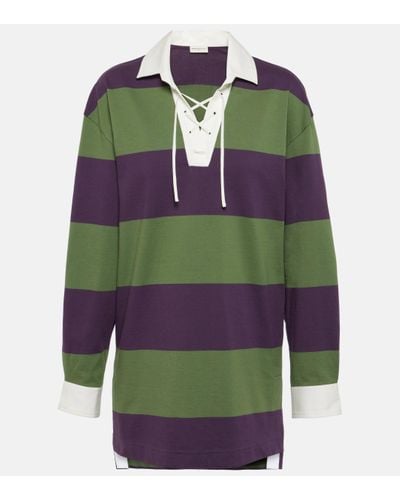 Dries Van Noten Colorblocked Cotton-blend Sweatshirt - Green