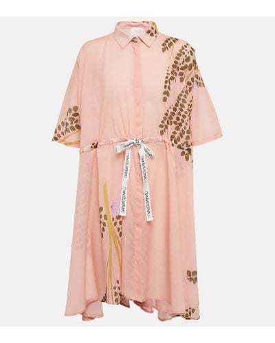 Giambattista Valli Printed Silk Shirt Dress - Pink