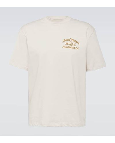 Amiri T-Shirt aus Baumwoll-Jersey mit Logoapplikation - Natur