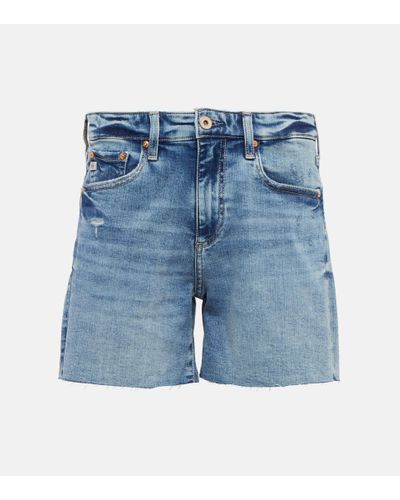 AG Jeans Ex-boyfriend Mid-rise Denim Shorts - Blue