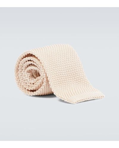 Brunello Cucinelli Silk Knit Tie - Natural