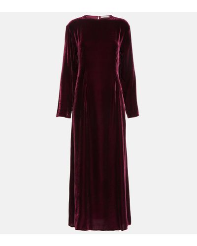 Asceno Jody Velvet Maxi Dress - Purple