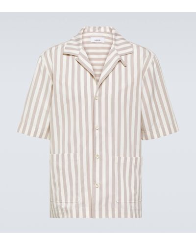 Lardini Striped Cotton Poplin Shirt - White